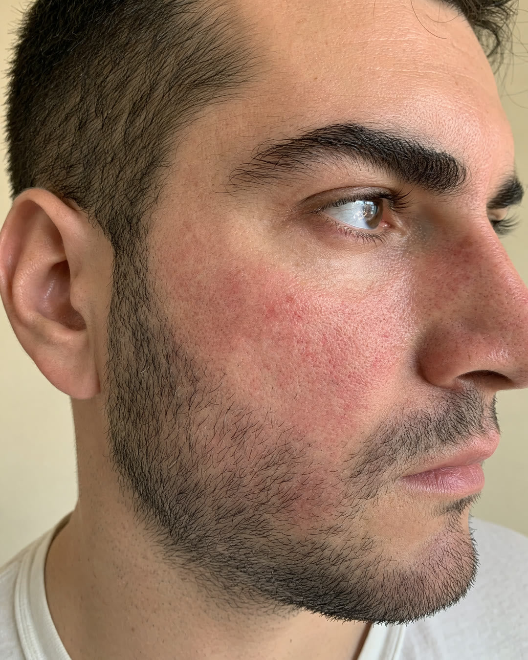 Before — Cheek and nose redness